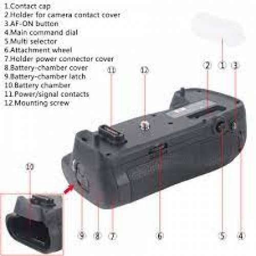 DSTE MB-D17 Vertical Battery Grip Set With EN-EL15C For Nikon D500 電池直倒 / ...