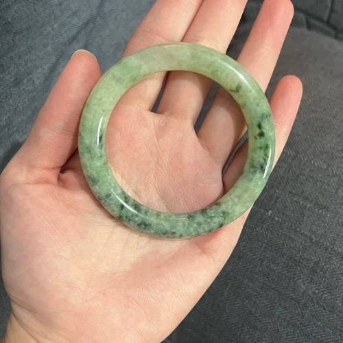 翡翠 | 天然緬甸翡翠A貨 圓條手鐲53.5圈（附証書）