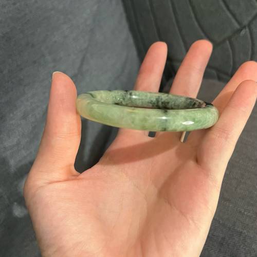 翡翠 | 天然緬甸翡翠A貨 圓條手鐲53.5圈（附証書）