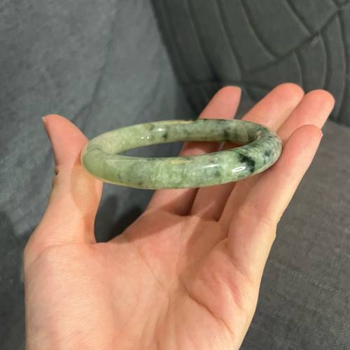 翡翠 | 天然緬甸翡翠A貨 圓條手鐲53.5圈（附証書）