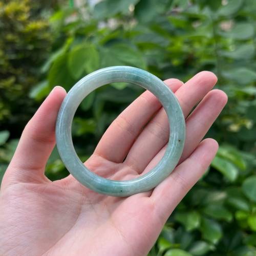 翡翠 |天然緬甸翡翠A貨圓條手鐲54圈（附証書）