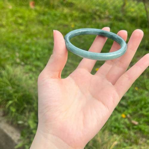 翡翠|天然緬甸翡翠A貨 冰藍美人條手鐲55 圈（附証書）