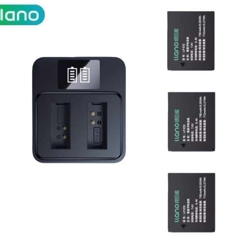 LLANO LP-E12 Lithium-Ion Battery Pack With LCD Display Dual USB-C Charger 代用...