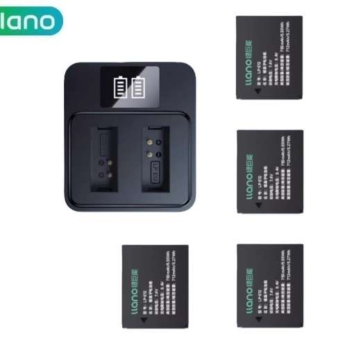 LLANO LP-E12 Lithium-Ion Battery Pack With LCD Display Dual USB-C Charger 代用...