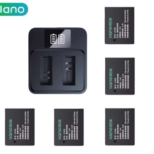 LLANO LP-E12 Lithium-Ion Battery Pack With LCD Display Dual USB-C Charger 代用...