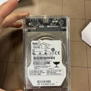 全新 2.5吋硬碟盒 USB 3.1高速傳輸 內有一個500gb  Toshiba硬碟 包一條usb to usb ...