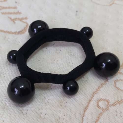 全新黑色圓珠紮頭髮橡筋 紮頭髮繩 頭飾 髮飾 紮頭髮 橡筋 橡筋髮圈 紮頭髮飾物 紮馬...