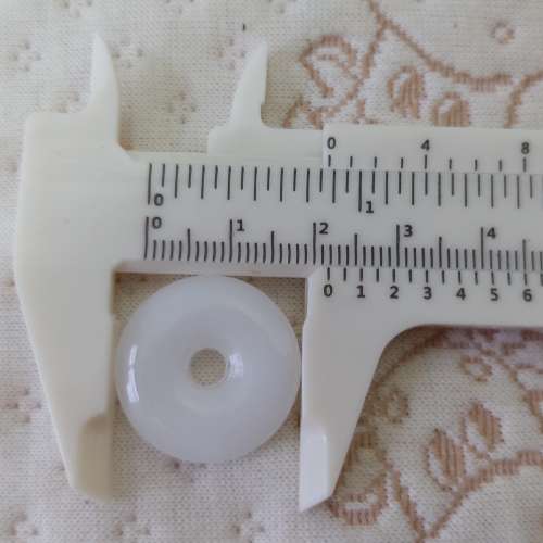 全新白玉玻璃平安扣吊墜 白玉掛件 玉石轉運扣