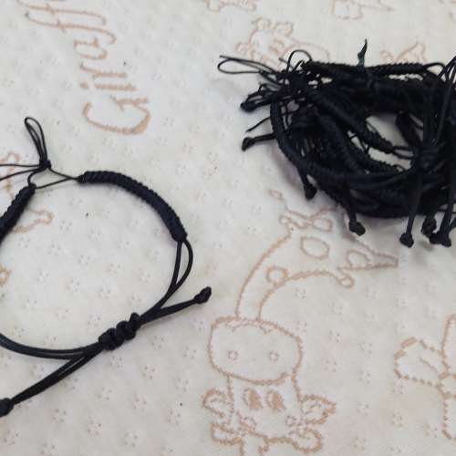 全新編織半成品金剛結手繩 情侶手繩 黑繩手飾 百搭黑手鏈 手工編織手繩 手工編織手...