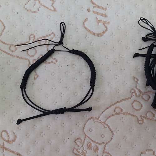 全新編織半成品金剛結手繩 情侶手繩 黑繩手飾 百搭黑手鏈 手工編織手繩 手工編織手...