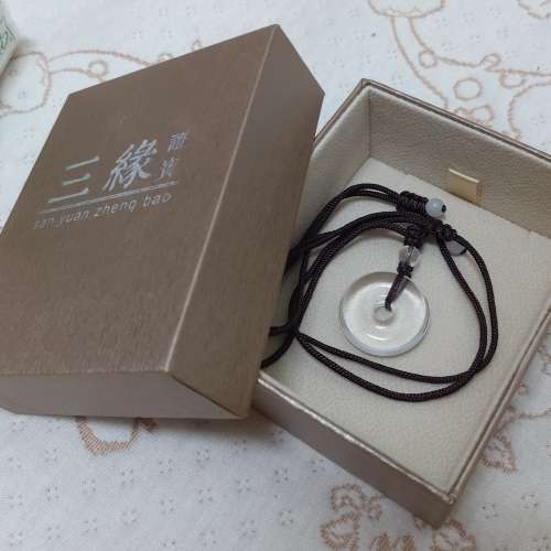 全新白水晶吊墜 平安扣掛件 白水晶平安扣吊墜 情侶項鍊 飾品禮物