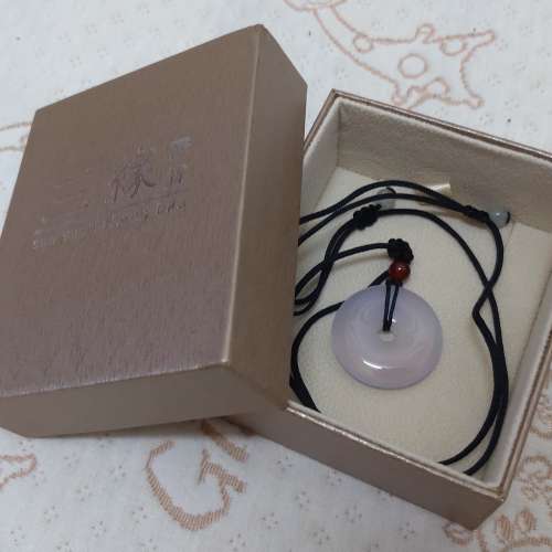 全新冰種白瑪瑙吊墜 玉髓平安扣 天然瑪瑙平安扣 吉祥物掛件 情侶項鍊 水晶飾品