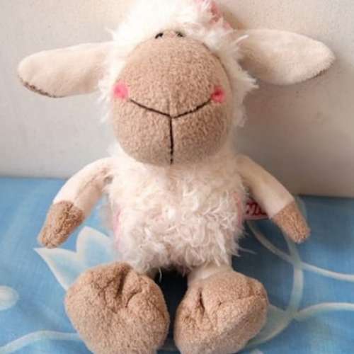 全新 雷鋒羊/白色帶花羊 毛絨玩具 公仔 可愛羊咩咩 小羊公仔 小綿羊 白羊 羊仔
