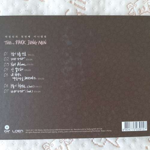 二手CD – Park Jung Min 朴政珉 2nd Mini Album 韓國版 附歌詞畫冊 及 畫冊本 박정...