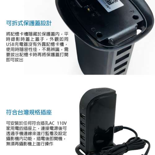 WIFI 4K 多孔排插USB充電器造型無線網路微型針孔攝影機M10 影音記錄器