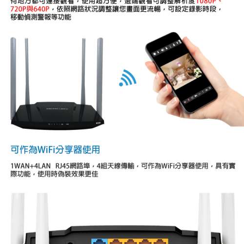 WIFI 1080P Router造型無線網路微型針孔攝影機(128GB)影音記錄器