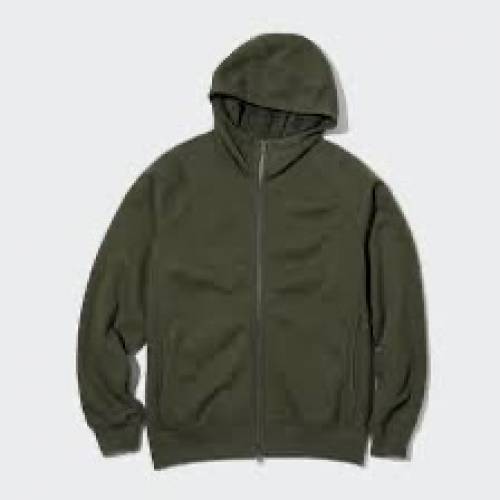Uniqlo 男袋heatech軍綠色有帽衞衣M碼