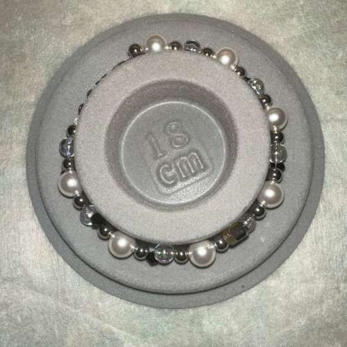 人手穿製簡約風黑白貝殼珠可調節手鍊