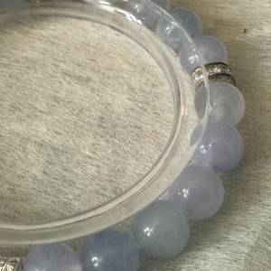 天然8mm海藍寶925純銀手鍊