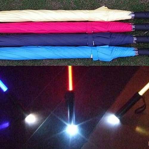 全新LED發光帶電筒雨傘 七彩變色 發光雨傘 雨傘 太陽傘 打傘 撐傘 發光傘 夜光傘 ...