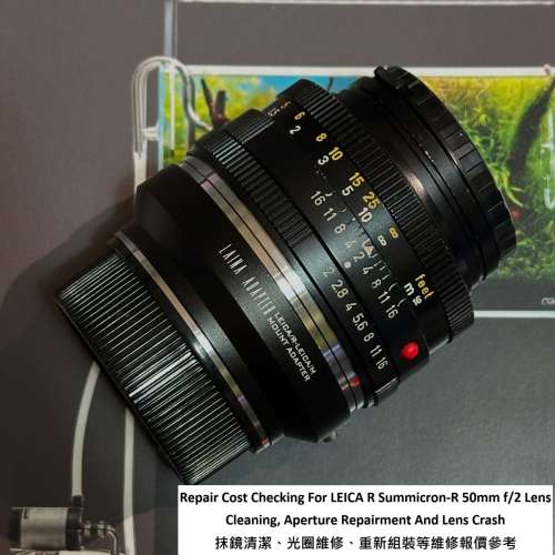 Repair Cost Checking For LEICA R Summicron-R 50mm f/2 Lens Cleaning