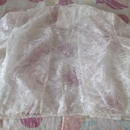 全新小童雙層蕾絲外套 蕾絲罩衫 白色外套 一件