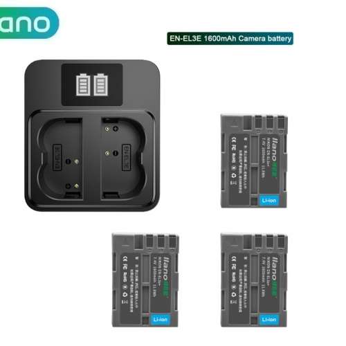 LLANO Nikon EN-EL3 /EN-EL3a / EN-EL3e Lithium-Ion Battery Pack With LCD Display