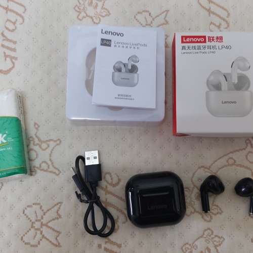 聯想Lenovo Live Pods LP40 真無線藍牙耳機 黑色 藍芽耳機 無線耳機 wireless head...