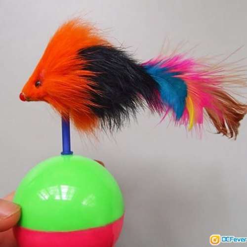 全新寵物玩具 貓玩具 不倒翁玩具 帶兔毛老鼠沙沙聲 球形玩具 逗貓玩具 逗貓不倒翁