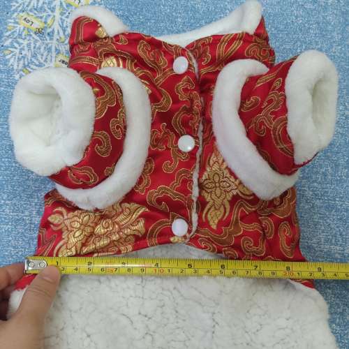 全新紅色貓狗唐裝夾棉衣連褲 狗衫 貓衫 寵物秋冬衣物 寵物保暖 狗仔衫 寵物衫 狗仔...