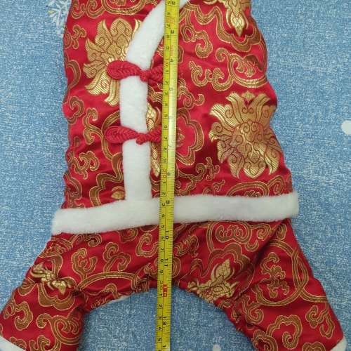 全新紅色貓狗唐裝夾棉衣連褲 狗衫 貓衫 寵物秋冬衣物 寵物保暖 狗仔衫 寵物衫 狗仔...