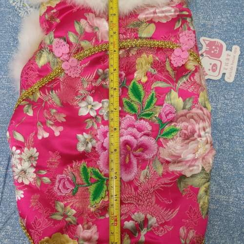 全新粉紅色金邊中式貓狗夾棉衣 狗衫 貓衫 寵物秋冬衣物 寵物保暖 新年棉衣 狗仔衫 ...