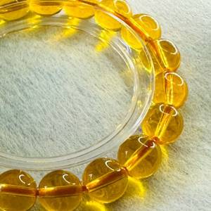 天然10mm精品收藏級巴西黃水晶手鍊