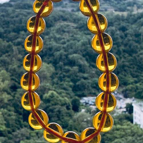 天然10mm精品收藏級巴西黃水晶手鍊