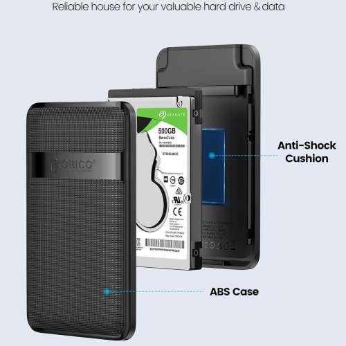 Orico 2.5 ssd hdd ennclousre 移動硬碟盒 免工具安裝 防撞 2577u3
