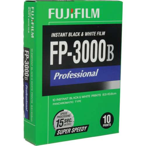 Fujifilm FP-3000B Professional Instant Black & White Film ISO 100 (10 Exposure,