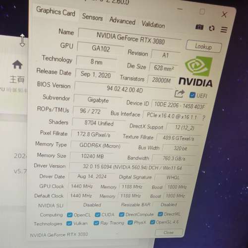 技嘉rtx3080 10g oc 正常使用