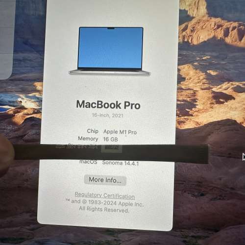 Macbook pro M1 pro 16 吋 16G 1T 99% new 95 cycles