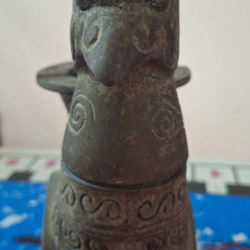 青銅古物鷄形煙灰缸堙盒火機