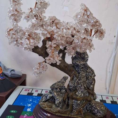 水晶/水晶樹/櫻花/粉晶/招人緣/旺 愛情/愛情樹/crystal/crystal tree/擺件/風水/ pink