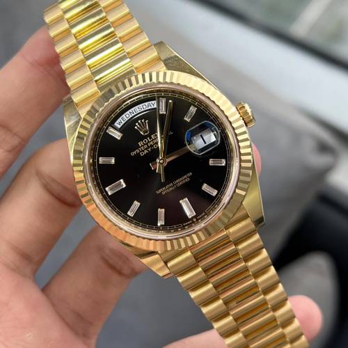 劳力士星期日历型黑冰糖40表盘自动机械手表