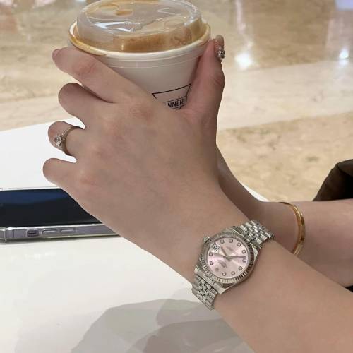 劳力士日志型女表粉盘31表盘自动机械手表278273