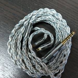 6N單晶銅鍍銀+純銀混編耳機升級線