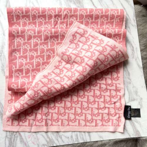 Christian Dior pink wool scarf