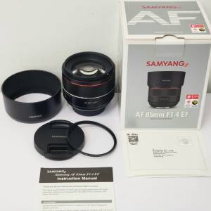 Samyang AF 85mm f1.4 EF for Canon EF-Mount (大光圈 自動對焦 鏡頭)  - 95% New，...