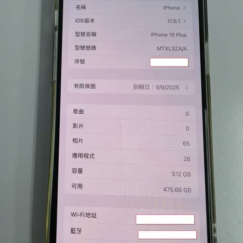 iPhone 15 Plus 512GB 黑色 港行全套