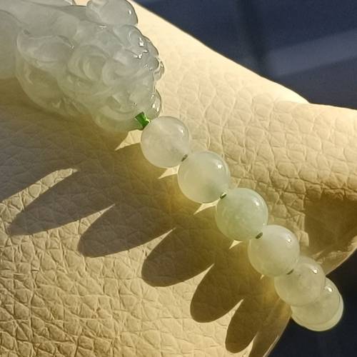 💝緬甸天然A貨冰膠翡翠貔貅手串
  （可代做香港玉石鑒定証書）
❤30mm*14mm*9mm
❤...