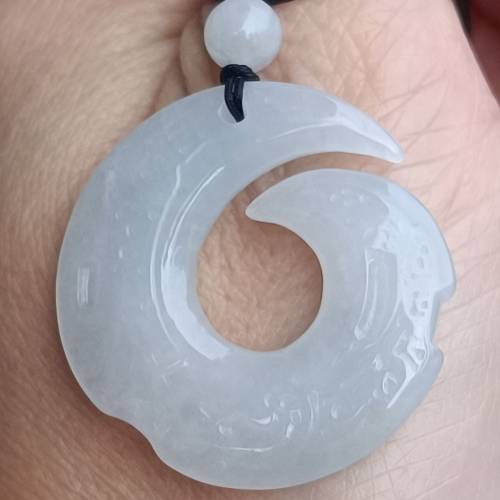 💝緬甸天然A貨冰糯化膠翡翠時來運轉吊墜
  （可代做香港玉石鑒定証書）
❤29.6mm*2...