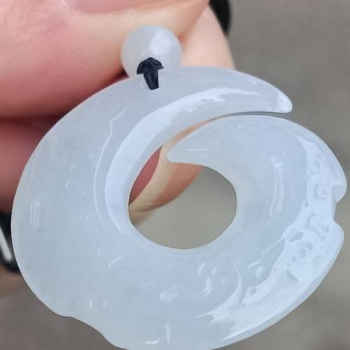 💝緬甸天然A貨冰糯化膠翡翠時來運轉吊墜
  （可代做香港玉石鑒定証書）
❤29.6mm*2...