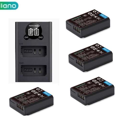 LLANO LP-E10 Rechargeable Lithium-ion Battery With LCD Display Dual USB-C